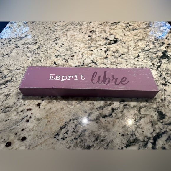 Bilingual Wooden Decorative Desk Sign - Picture 2 of 2